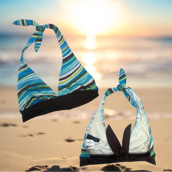 La Blanca Swimwear l Halter l Bikini, Bathing Suit Top l Tie Back l 10 l EUC - Picture 6 of 10